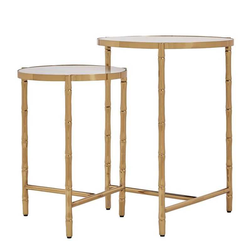 Kineks Bamboo Look Stainless Steel Marbled Nesting Table Sets - Inspire Q, 1 of 11