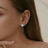 Sterling Silver Snowflake Stud Earrings with CZ, Hypoallergenic Jewelry. - 2 of 4