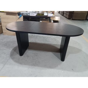 70.8 Inch Oval Dining Table for 6-8 People, Farmhouse Long Large Kitchen Table with Thick Sturdy Wooden Base for Kitchen, Living Room, Office - 1 of 4