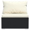 vidaXL Garden Middle Sofa Black PE rattan Medium Modular - 4 of 4