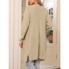 Allegra K Women Open Front Long Sleeve Mid Long Knit with Pockets Fall Layering Sweater Cardigan Coatigan Jacket - 3 of 4
