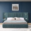 KTMBDW Luxury Bed Frame with Built-in Nightstands, Queen/King Size Platform Bed with Oversize Upholstered Headboard, No Box Spring Needed - 4 of 4