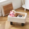 ChicFurnit Ottomans and Benches Storage Ottoman Rectangle Footstool Foot Rest Footstool with Wood Legs for Living Room, White, 15.9"*12"*9.8" - 2 of 4