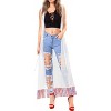 LA LEELA Women's Summer Open Front Oversized Vacation Beachwear Long Bathing Suit Duster Cardigan for Women Holiday Swimwear Coverups M-L White, Solid - 3 of 4