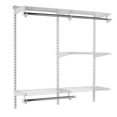 Rubbermaid 3H89 Configurations 4-to-8-Foot Deluxe Custom Closet Organizer System Kit, Titanium