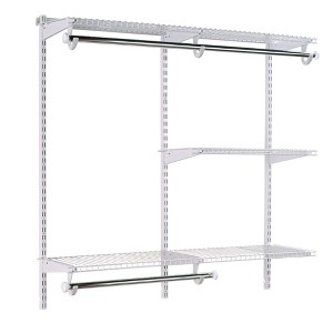 Rubbermaid Configurations Classic Custom 4 Foot to 8 Foot Wide Walk In or Reach In Closet Shelving and Hanging Storage Solution Kit - 1 of 4