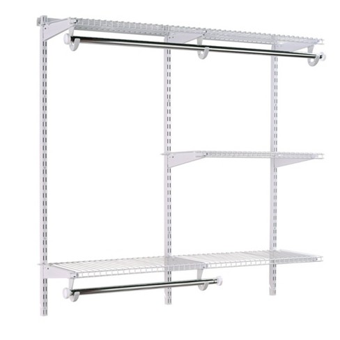 Rubbermaid 3H89 Configurations 4-to-8-Foot Deluxe Custom Closet Organizer System Kit, Titanium