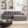 Luxe Oversized 104" L-Shaped Corduroy Sectional Sofa with Chaise, 8 Pillows & Armrest Storage, Removable Ottoman, Soft Fluffy Upholstered Sofa Bed - 4 of 4