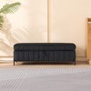 Tramull Velvet Upholstered Storage Bench with Metal Legs, Multi-Functional Footstool Ottoman for Bedroom, Living Room & Entryway - 3 of 4