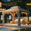 Aoxun 10x12 Outdoor Gazebo with Double Roof, Mosquito Netting & Curtains, Heavy Duty Steel Frame Party Tent for Patio, Backyard, Deck, Lawn ¨C Beige - 2 of 4