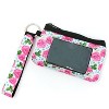 Wrapables Neoprene Mini Wristlet Wallet / Credit Card ID Holder with Lanyard, Pink Roses - 3 of 4
