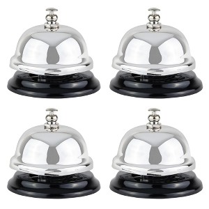 Juvale 4 Pack Mini Call Bell for Front Desk, Hotel Service, Kitchen Counter, Restaurants (Silver, 2.5x2 in) - 1 of 4