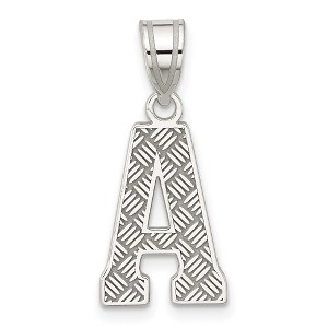 Black Bow Jewelry Sterling Silver, Sami Collection, Textured Block Initial A Pendant - 1 of 4