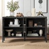 Storage Cabinet Sideboard with 4 Metal Handles, 4 Shelves and 4 Doors for Hallway, Entryway, Living Room - 3 of 4