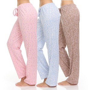 Daresay Womens Lounge Pants, Loose PJ Bottoms, Long Pajama Pants for Women, Sizes up to 2XL (Pack of 3) - 1 of 4