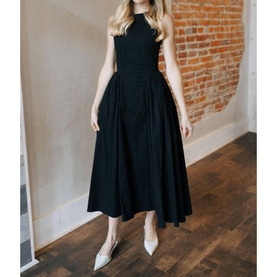 Women's Poplin Sleeveless Midi Dress - MABLE