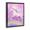 Stupell Industries Rainbow Unicorn Scene Floating Frame Canvas Art, Black, 17" x 21" - 2 of 4