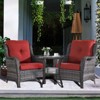 POCASSY 3 Piece Patio Furniture Set, All Weather Wicker Accent Lounge Club Patio Chairs with Side Table for Porch Balcony - 2 of 4