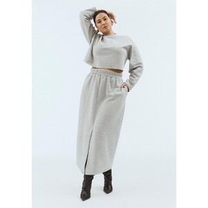 ELOQUII Maxi French Terry Skirt - 1 of 4