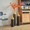 Grungis Flower Vase Set of 3,Black and Gold Distressed Floor Vases for Bouquet,Tall Decorative Vases for Home Decor,Gold+Black - 4 of 4