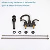 PAGED Bathroom Faucet with 2-Handle and 360 Degree Rotating Spout, 4-Inch Centerset Sink Faucet with Pop-Up Drain and Supply Hoses - 2 of 4