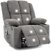 Oversized Massage Recliner Chair, Single Sofa, Side Pocket,2 Cup Holders, Ergonomic Overstuffed Breathable Fabric Reclining Chair, for Living Room - 2 of 4