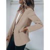 BLUEMING Womens Casual Blazers Open Front Long Sleeve One Button Work Office Suit Jackets Blazer - 3 of 4