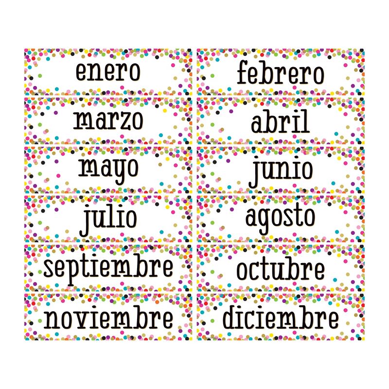 Teacher Created Resources® Confetti Spanish Monthly Headliners, 12 Per Pack, 3 Packs, 2 of 3