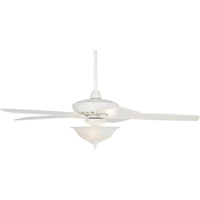 52" Casa Vieja Modern Indoor Ceiling Fan with Light LED Dimmable Remote White Alabaster Glass for Living Room Kitchen Bedroom Family