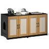 Double Cat Litter Box Enclosure, 47'' Hidden Litter Box Enclosure for 2 Litter Boxes, Wooden 2 Cats House with Sisal Doors TV Stand Furniture - 2 of 4