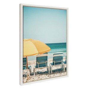 Kate & Laurel All Things Decor Sylvie Yellow Umbrella 2 Framed Wall Art by Alicia Bock White - 1 of 4