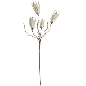 White Spiky Stem – 43"H Artificial Floral Accent with Bendable Petals, EVA Foam & Wire Construction (Set of 6) By Kalalou - 1 of 3