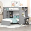 VYNXARIA Twin size Loft Bed with a Stand-alone bed, Shelves,Desk,and Wardrobe£¬Gray - 2 of 4