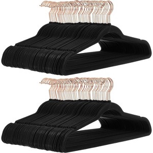 Paaaawaters Basics Slim Velvet, Non-Slip Suit Clothes Hangers, Pack of 100, Black - 1 of 4