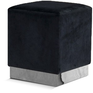 Meridian Furniture,Jax Velvet Ottoman/Stool - 1 of 4