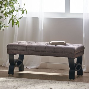 NicBex 40.75 Inch Ottoman Bench with Storage Modern Linen Bench with Tufted Top and Wooden Legs for Living Room, Bedroom, Entryway - 1 of 4