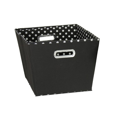 Medium Navy Blue Fabric Tapered Storage Bins, Set of 2