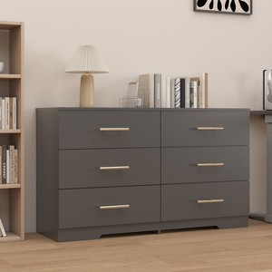 KTMBDW 6-Drawer Double Dresser, Dresser for Bedroom, Chest of Drawers with 6 Storage Drawers - 1 of 4
