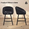 SEVOBAL 27" Bar Stools Set of 2 Upholstered Bar Stool with Back Counter Height Barstools for Home Kitchen Island Living Room, Black, 23"*24"*20" - 3 of 4