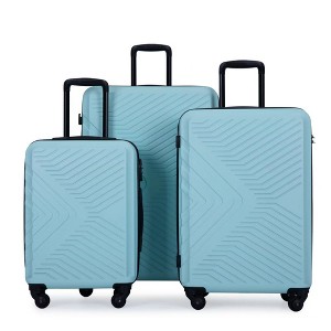 YONWAY Hardside Luggage Sets, 3 pcs Spinner Suitcase, ABS Lightweight Suitcase with Two Hooks, Spinner Wheels, with TSA Lock Lightweight - 1 of 4
