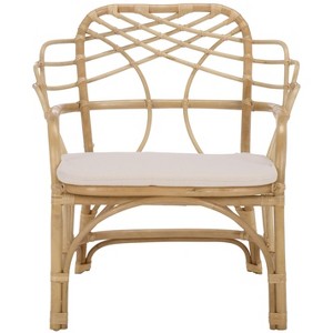 Junie Rattan Dining Chair - SEA8040 - Natural/Cream - Safavieh - 1 of 4