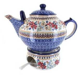 Blue Rose Polish Pottery C001-P089 Manufaktura Teapot & Warmer - 1 of 2