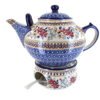 Blue Rose Polish Pottery C001-P089 Manufaktura Teapot & Warmer