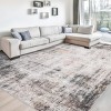 Abstract Area Rug Modern Artistic Design Ultra Thin Machine Washable Low Pile & Non-Slip Floor Cover for Contemporary Living Room Bedroom Playroom - 4 of 4