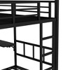 NicBex Twin/Full/Queen Over Twin Bunk Bed with Trundle,Built-in Closet&Shelves,Multifunctional Metal Bunkbeds for Teens&Adults,Noise-Reduced,Black - 4 of 4