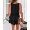 Imily Bela Womens V Neck Beach Tank Rompers Flowy Ruffle Layered Shorts Jumpsuit High Waist - 3 of 4