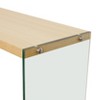 ARTLOGE 31.5in/40in/48in Coffee Table Rectangular Tempered Glass Wood-tone MDF Table W/ Shelf Living Room - 3 of 4