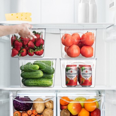 Clear Stackable Plastic Storage Bins with Lids, 4-Pack