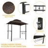 Outdoor Grill Gazebo 8 x 5 Ft, Shelter Tent, Double Tier Soft Top Canopy and Steel Frame with hook and Bar Counters, Grey - 4 of 4