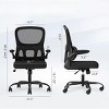 Fontoi Task and Office Chairs, Mesh Desk Chair with Lumbar Support, Comfy Computer Desk Chair with Adjustable Height, Black, 25.59"*25"*40" - 2 of 4